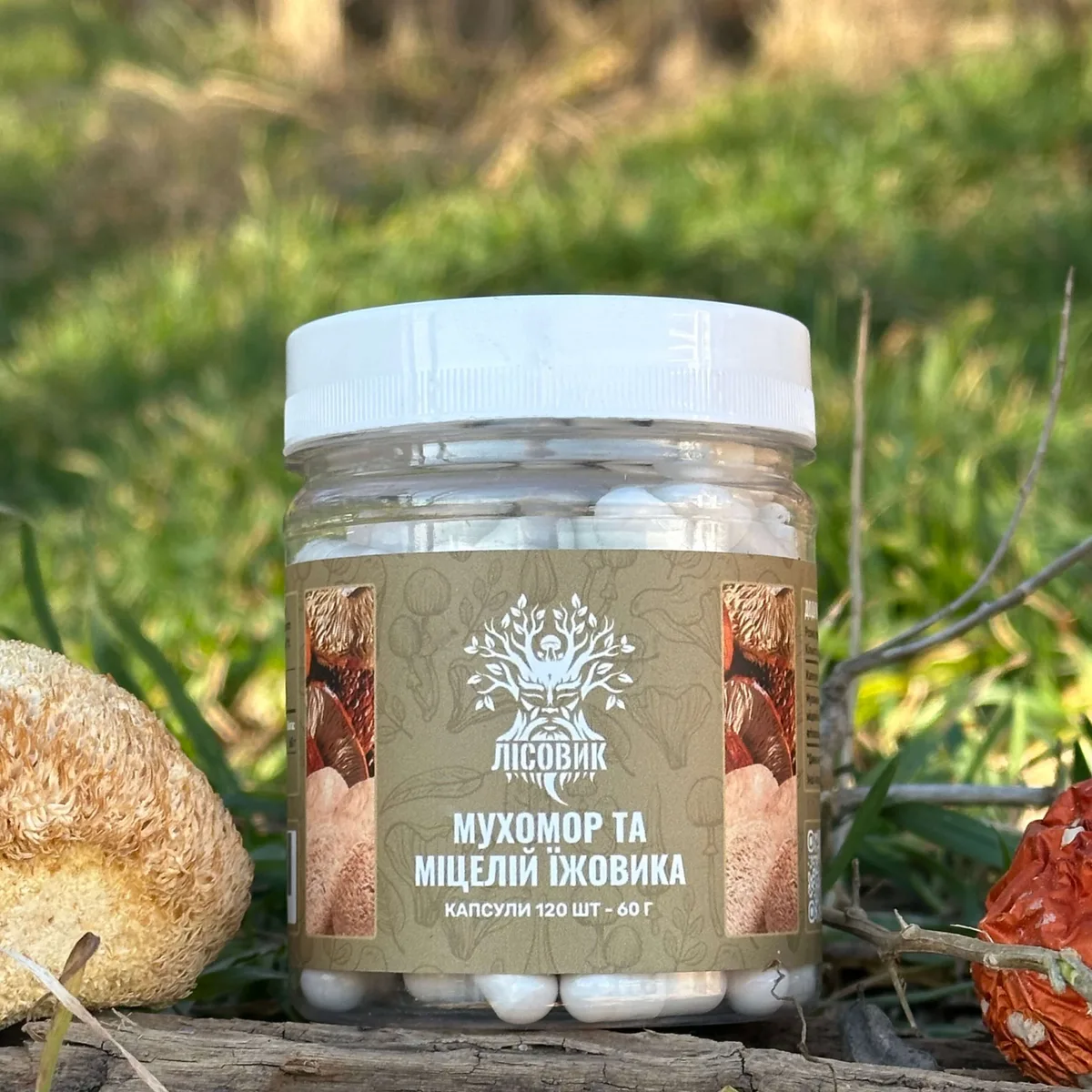 Капсулы Лесовик Ежовик с мухомором: микс для нервной системы, 120 шт